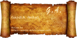 Gazdik Antal névjegykártya